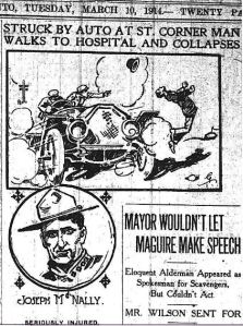 March 10, 1914 Struck by Auto