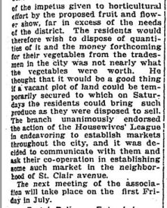 Oakwood B.I.A. Favors Curb Market Project 2 June 6, 1914 p. 11