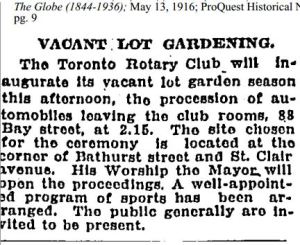 Vacant Lot Gardening, Rotary Club, Globe May 13, 1916 p.9